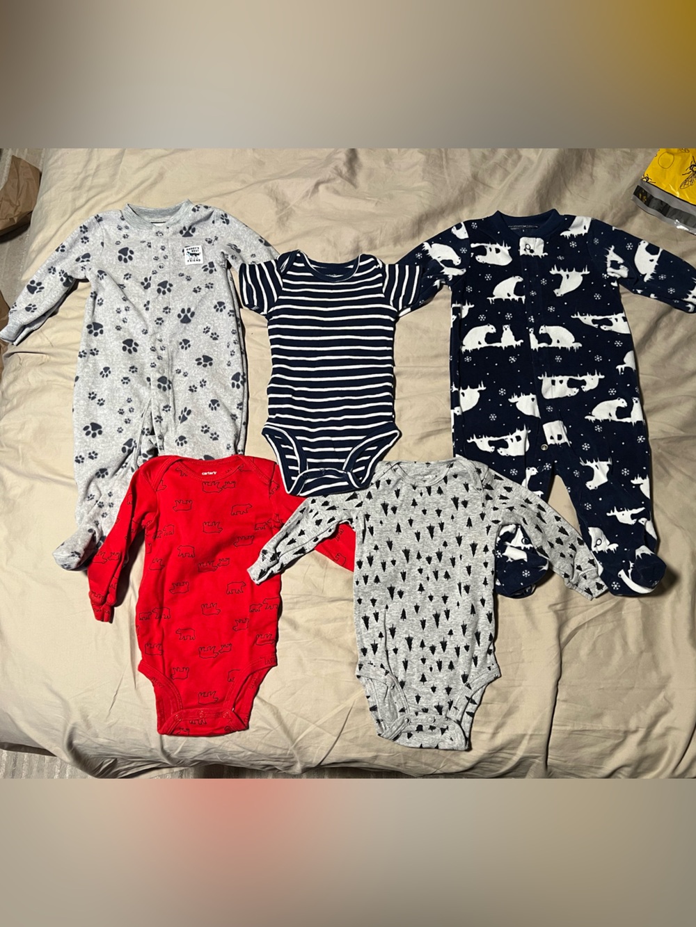 Carter's Navy, Gray, Red Mixed Baby One-Pieces